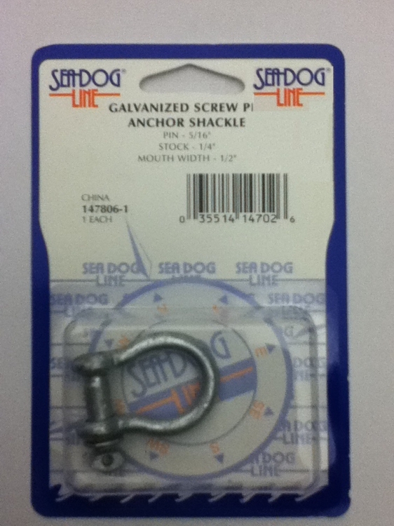 SEADOG LINE Galvanized Screw Pin Anchor Shackle 1/4