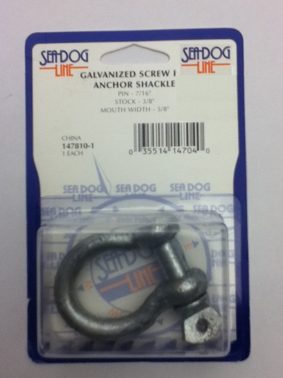 Galvanized Screw Pin Anchor Shackle 3/8